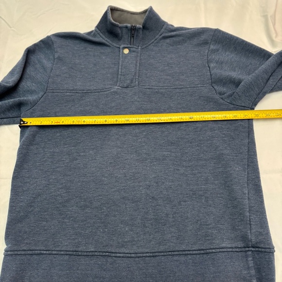 Orvis Blue Pullover 1/4 Zip Snap Neck - Picture 6 of 10